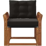  2 Komad Set vanjskih sofa Čvrsto drvo akacije i Textilene - Prirodna i crno Zakrivljeni | shoptok.hr