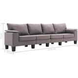 SOFA Sivo-smeđa 4 sjedala tkanina | shoptok.hr