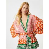 Koton Melis Ağazat X Cotton - Ethnic Patterned Belted Kimono Cene