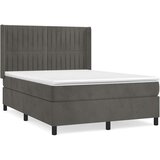  Krevet s oprugama i madracem tamnosivi 140x190 cm baršunasti | shoptok.hr