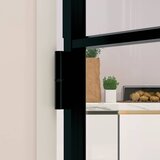 Sobna vrata crna 76 x 201,5 cm kaljeno staklo i aluminij tanka | shoptok.hr