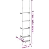  Teleskopski vrtni regal s 3 policami srebrn aluminij, (20766824) | Shoptok.si