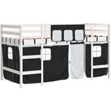  The Living Store Otroški pograd z zavesami bel in črn 80x200 cm trdna borovina - Otroški Pograd, (21454272) | Shoptok.si