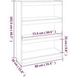 vidaXL Ormarić za knjige / sobna pregrada sivi 80x30x103,5 cm borovina | shoptok.hr