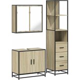  3-dijelni set kupaonskog namještaja boja hrasta sonome drveni | shoptok.hr