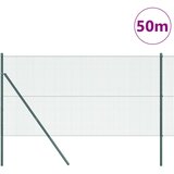 vidaXL varjena žična ograja s 13 stebri Zelena 1.4x50 m Jeklo | Shoptok.si
