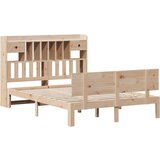 vidaXL Krevet s regalom za knjige bez madraca 140x190 cm od borovine | shoptok.hr