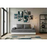 P & B ZOFA S POSTELJNO FUNKCIJO, siva, bela tekstil, leseni material | Shoptok.si