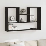 vidaXL Stenska polica črna hrast 99x15x60 cm iverna plošča