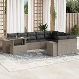  10-dijelni set vrtnih sofa poliratan s jastucima svijetlosivi | shoptok.hr