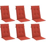  Jastuci za stolice 6 kom prošarano crvena 120x50x4 cm tkanina | Shoptok.si