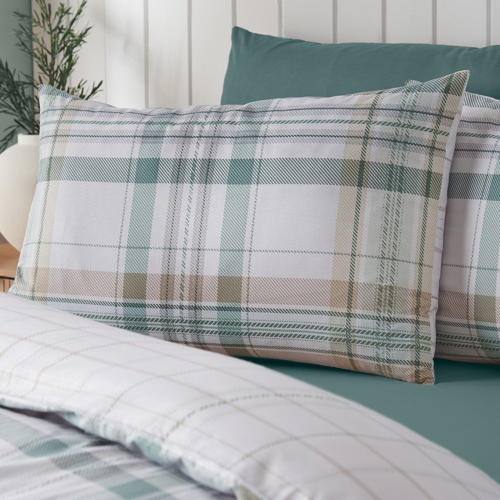 Catherine Lansfield Zelena 3-dijelna posteljina za bračni krevet/za produženi krevet 230x220 cm Cartmel Check – | shoptok.hr