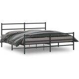 vidaXL Metalni okvir kreveta s uzglavljem i podnožjem crni 180x200 cm | shoptok.hr