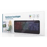 Gembird Tastatura KB-UML-03 Slim Rainbow backlight multimedia keyboard, USB, USA layout Cijene