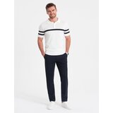 Ombre Spodnie męskie eleganckie chino o klasycznym kroju - granatowe | Shoptok.si