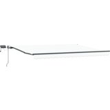 vidaXL Ročna Retraktibilna Tenda z LED bela 400x350 cm, Zamenjava tenda za okvir 4x3.5 m bela | Shoptok.si