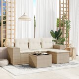 Maison Chic Seti vrtnega pohištva - Vrtna garnitura - Vrtni pohištvo set 5-delna z blazinami bež poli ratan, (21813647) | Shoptok.si