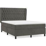 The Living Store Box spring posteljni z vzmetnico temno siv 140x190 cm žamet - Box Spring Postelja, (21493264) | Shoptok.si