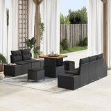 vidaXL 8-delna vrtna sofa z blazinami Črni poli ratan akacija, 2-sedežna vrtna sofa z shranjevanjem in blazinami Črni poli ratan, 3-delni vrtni jedilni set z blazinami Črni poli ratan akacija | Shoptok.si