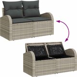  Sjedeća garnitura za vrt 6 kom. Svijetlo siva poliratan Svjetlosiva 289 x 124 x 85 cm | shoptok.hr