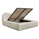 Bobochic Paris Bež oblazinjena zakonska postelja s prostorom za shranjevanje in letvenim dnom 140x190 cm Orlane – | Shoptok.si