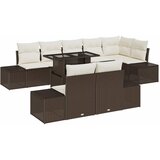  Sjedeća garnitura za vrt 9 kom. Smeđa i krem poliratan 319 x 154 x 85 cm | shoptok.hr