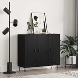 vidaXL Ormarić / Komoda Crni hrast 90 x 34 x 80 cm Konstruirano drvo | shoptok.hr
