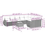  10-dijelni set vrtnih sofa poliratan s jastucima svijetlosivi | shoptok.hr