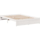 vidaXL Knjižna postelja brez ležišča bela 140x190 cm trdna borovina | Shoptok.si