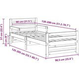  Raztezno posteljno okvir za otroke Rjava 80 x 130 / 165 / 200 cm | Shoptok.si