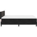 vidaXL Dvignjena postelja z vzmetnico Črna 160x200 cm Žamet | Shoptok.si