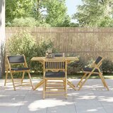  5-dijelni sklopivi bistro set s tamnosivim jastucima od bambusa | shoptok.hr