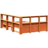 Krevet s policama s uzglavljem 2 pcs Vosak smeđa 200 x 140 cm | shoptok.hr
