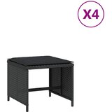  Vrtni taburei s jastucima 4 kom crni 41x41x36 cm od poliratana | shoptok.hr