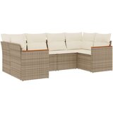  6-dijelni set vrtnih sofa s jastucima bež od poliratana | shoptok.hr