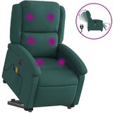 Maison Chic Električni masažni naslanjač - Relax naslanjač s funkcijo vstajanja temno zelen, (22061107) Cene