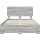  Konstrukcija postelje Siva Sonoma 140 x 190 cm Konstruiran les, (5000102441) | Shoptok.si