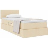 Krevet s madracem i skladištem s uzglavljem Krema 100 x 200 cm | shoptok.hr