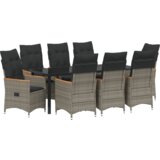  Set od 9 komada vrtnih stolova s jastučićima sivi poli ratan | shoptok.hr