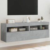  The Living Store Stenske TV omarice z LED 2 kosa betonsko siva 60x30x40 cm - TV Stenska Omarica, (21555421) Cene