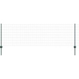 vidaXL Evropska ograja s 5 U-postavljalci, zelena, 0.8x10 m jeklo | Shoptok.si