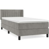 Box spring krevet s madracem svjetlosivi 80 x 200 cm baršunasti | shoptok.hr