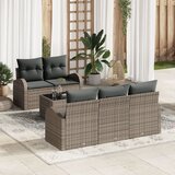 vidaXL set 6 delni vrtni zofe z blazinami siva poli ratan, (22094121) | Shoptok.si