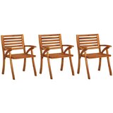 Maison Chic Vrtni jedilni stoli - Stol za vrt z blazinami 3 kosi trden akacijev les JS430, (21879017) | Shoptok.si