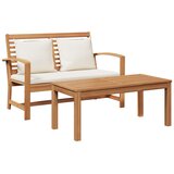  Set vrtnog stola i klupe s jastučićem 2 Komad Smeđa i krem | shoptok.hr