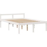 vidaXL Knjižna postelja brez vzmetnice bela 140x200 cm trdna borovina | Shoptok.si