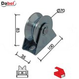 Dabel točak za kliznu kapiju T1005 ZnB fi 70Yx83/100x35mm 2 ležaja Q Cene