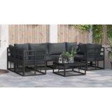vidaXL Vrtna sedežna garnitura 7 pcs Črna Aluminij | Shoptok.si