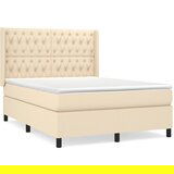  The Living Store Box spring postelja z vzmetnico krem 140x190 cm blago - Box Spring Postelja, (21501185) | Shoptok.si