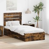  Krevetna konstrukcija Dimljeni hrast i srebrna 75 x 190 cm | shoptok.hr